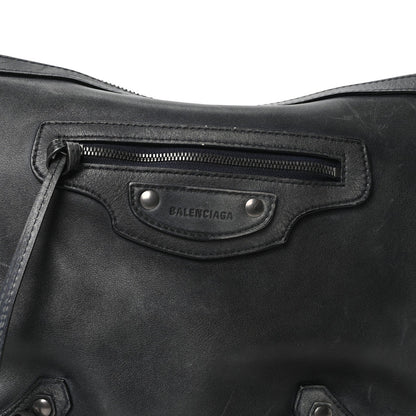 Used Calfskin Silver Hardware Small Neo Classic City Navy