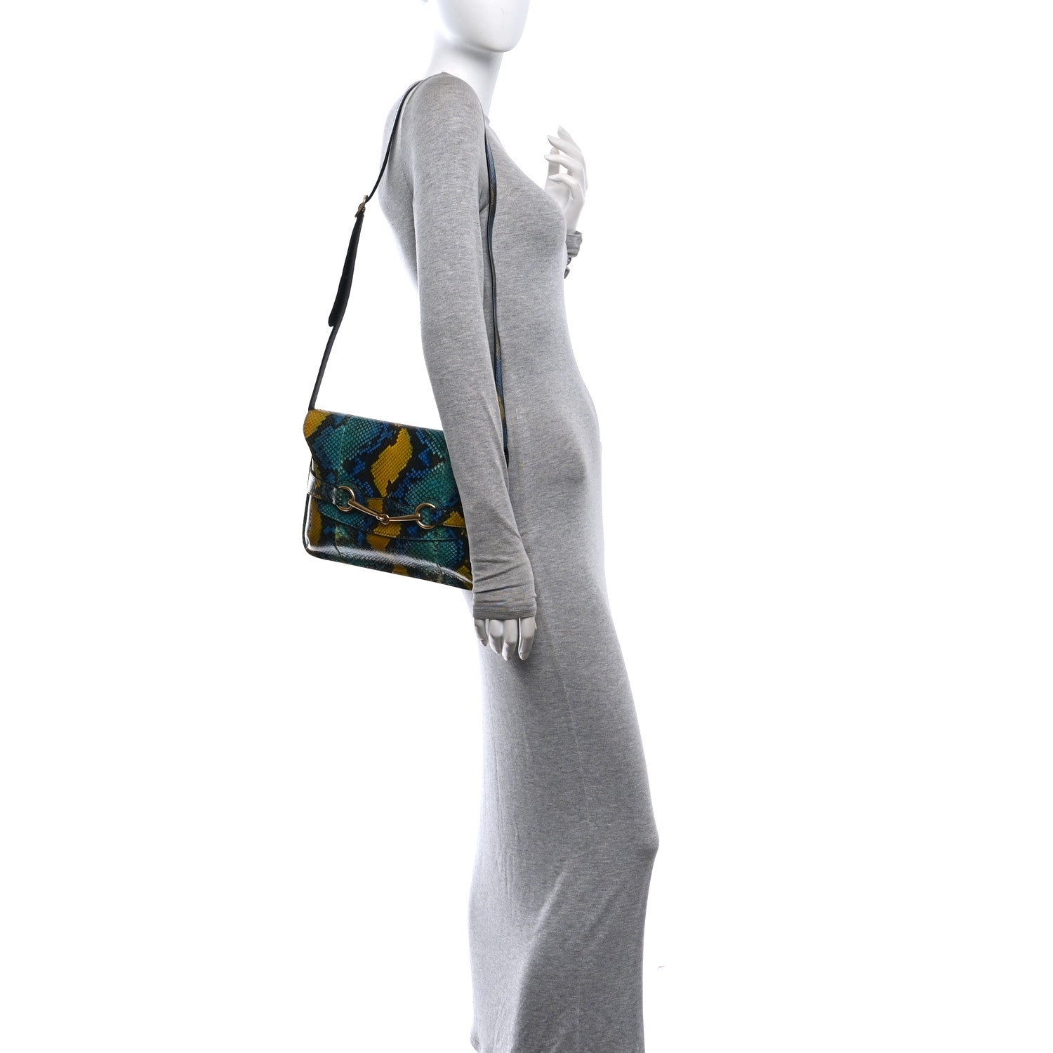Snakeskin Bright Bit Animalier Medium Shoulder Bag Multicolor