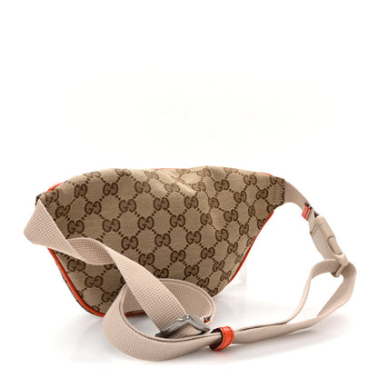X THE NORTH FACE Monogram Textured Dollar Calfskin Embroidered Belt Bag Beige Ebony Mystic White Deep Orange