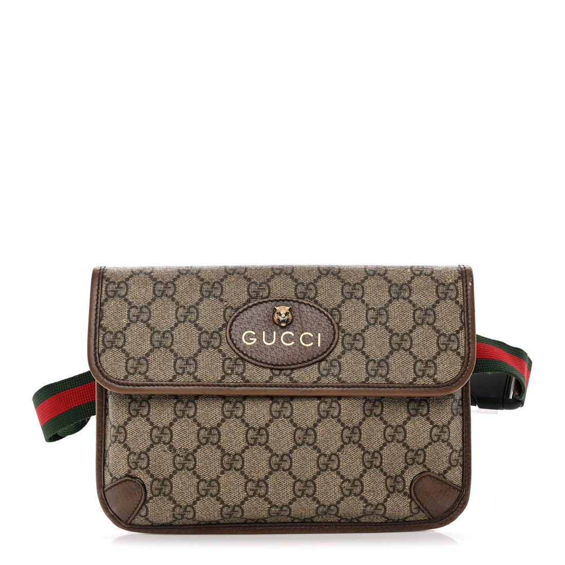 GG Supreme Monogram Neo Vintage Web Belt Bag Brown