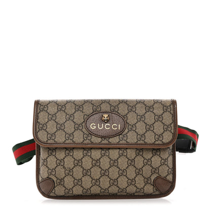 GG Supreme Monogram Neo Vintage Web Belt Bag Brown