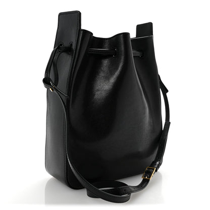 Calfskin Small Bucket Bag Black
