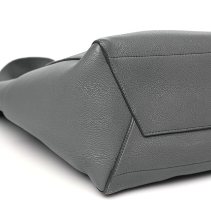 Soft Grained Calfskin Sangle Bucket Bag Grey
