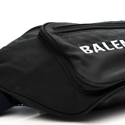 Recycled Sport Nylon Logo Embroidered Wheel Beltpack Black