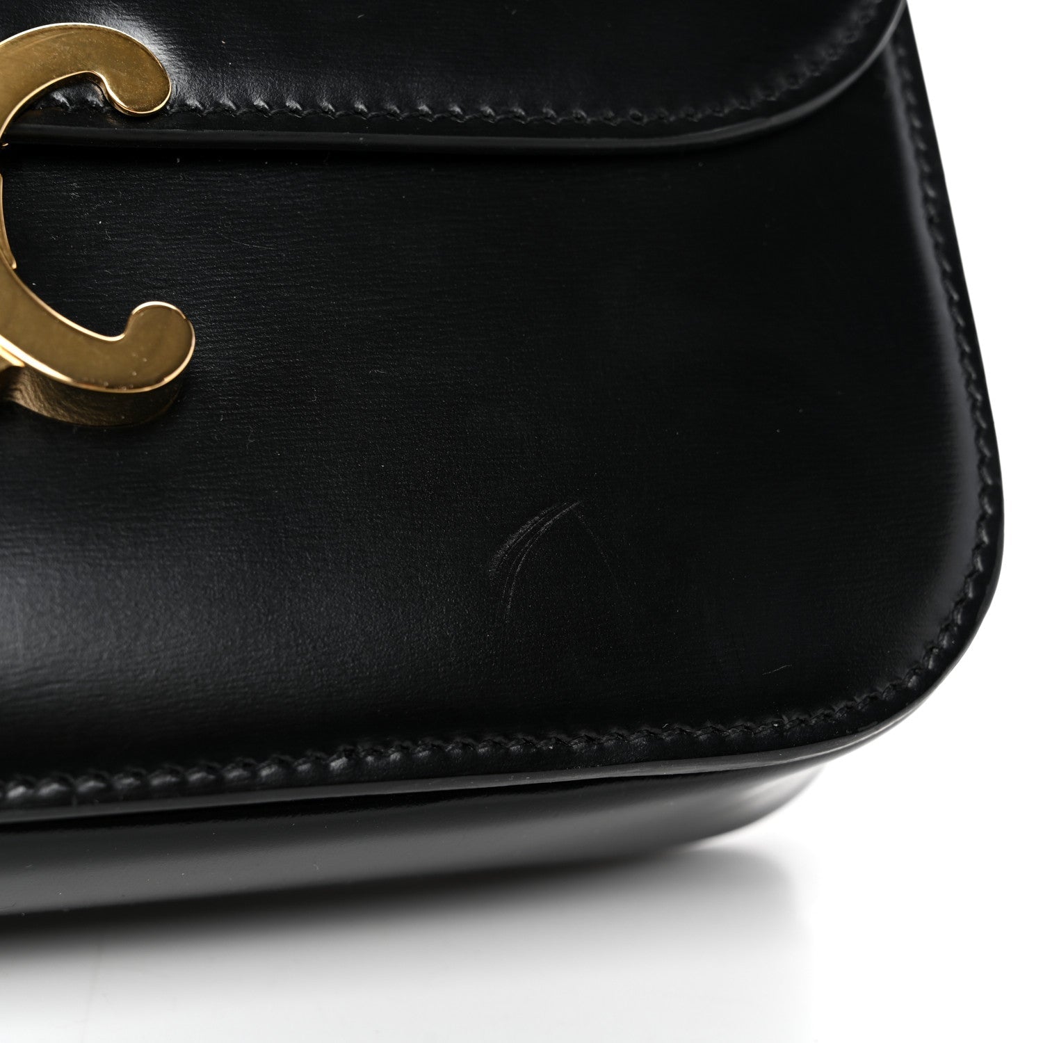 Shiny Calfskin Medium Triomphe Black