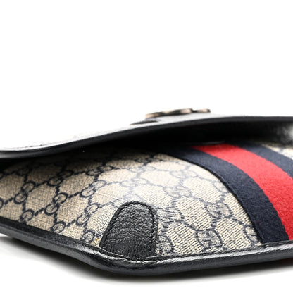 GG Supreme Monogram Web Small Ophidia Belt Bag  90 36 Beige Navy