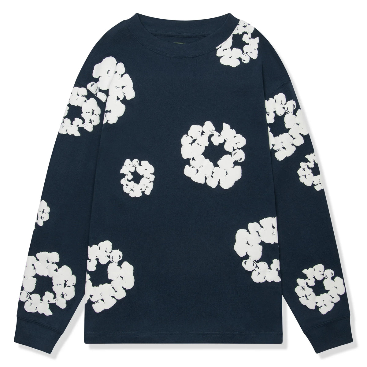 Denim Tears The Cotton Wreath Long-Sleeve Navy T Shirt Main image