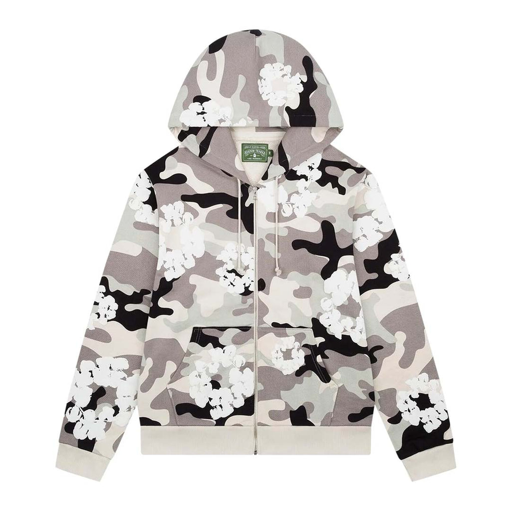 Denim Tears Wreath Zip Hoodie 'White Camo'