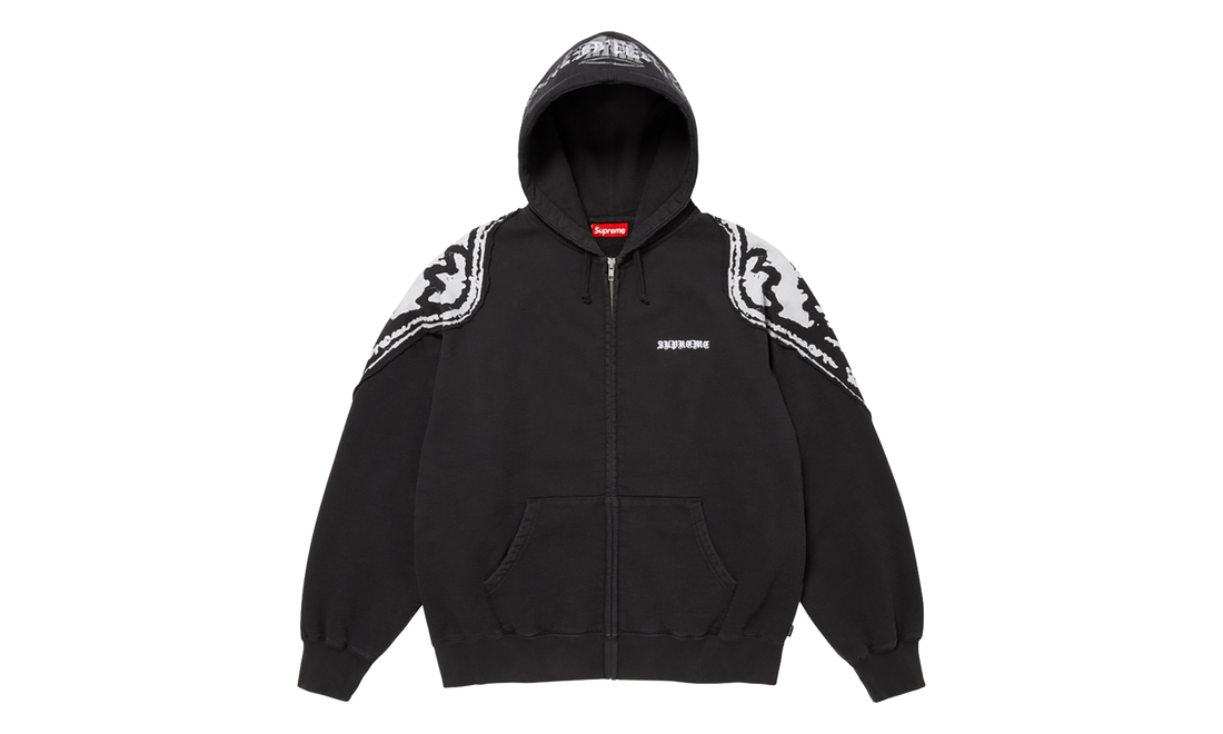 Wings Zip Up Hooded Sweatshirt "Black" SU27001