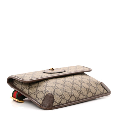 GG Supreme Monogram Neo Vintage Web Belt Bag Brown