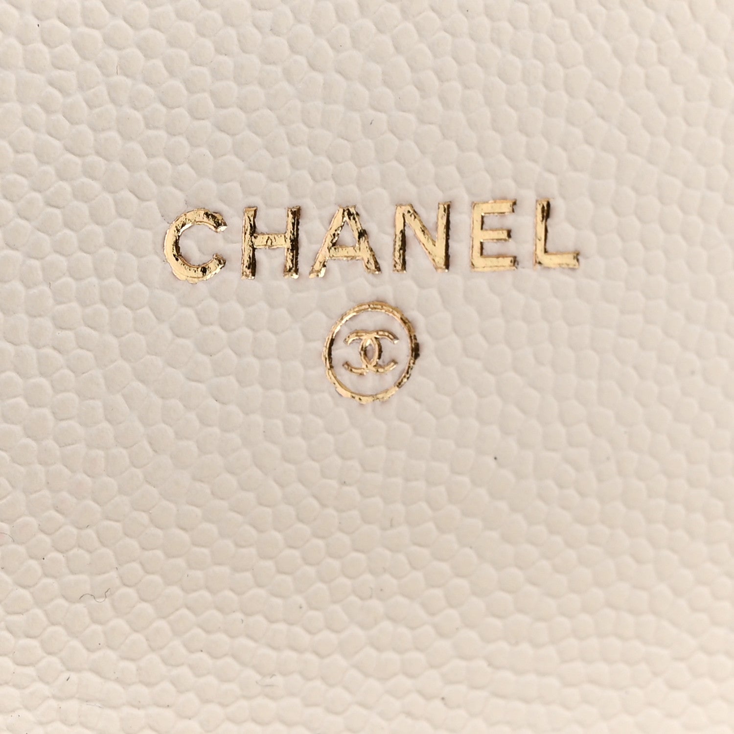 Caviar Quilted Mini Clutch With Chain White