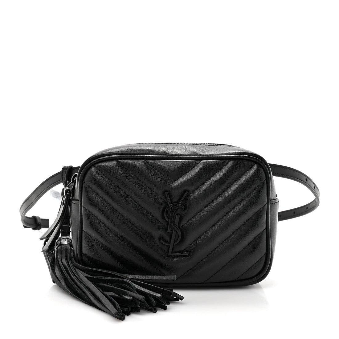 Calfskin Matelasse Monogram Lou Belt Bag Black