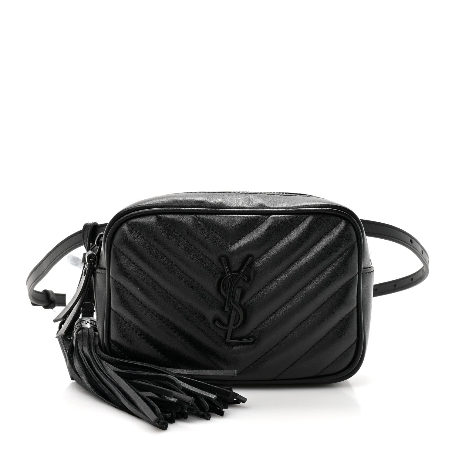 Calfskin Matelasse Monogram Lou Belt Bag Black