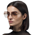 Dita Eyewear Embra Brushed Rose Gold Silver Sunglasses