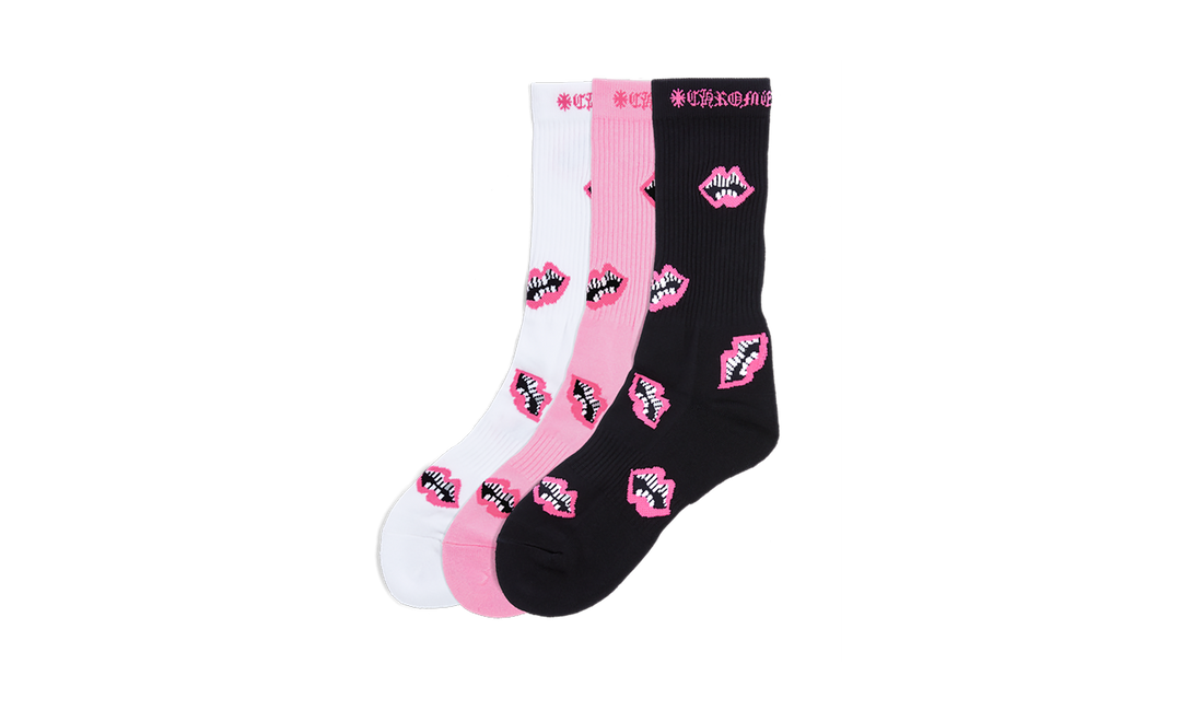 Chrome Hearts Matty Boy Chomper Socks "Pink / White / Black" CHRM0159