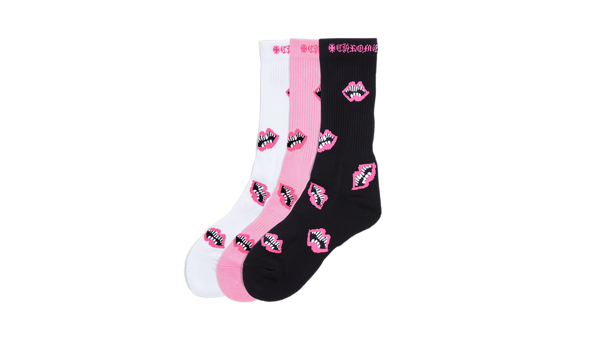 Chrome Hearts Matty Boy Chomper Socks "Pink / White / Black" CHRM0159