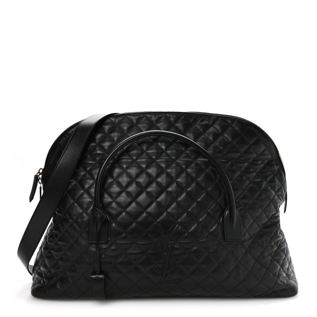 Calfskin Quilted ES Giant Travel Bag Black