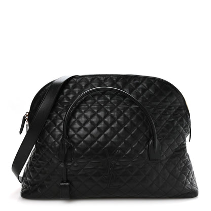 Calfskin Quilted ES Giant Travel Bag Black