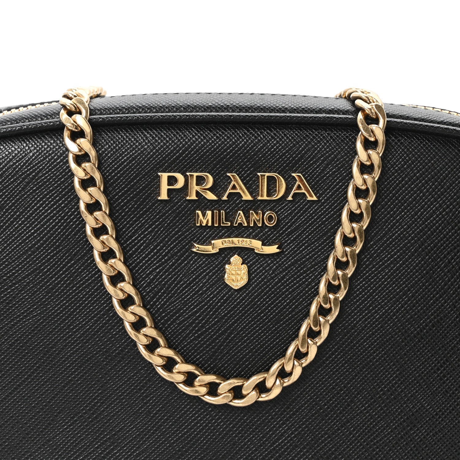 Saffiano Lux Metal Belt Bag Black