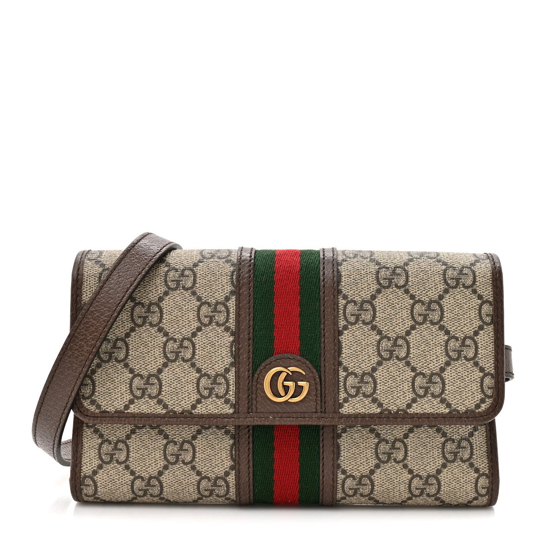GG Supreme Monogram Web Ophidia Crossbody Wallet Beige Ebony New Acero