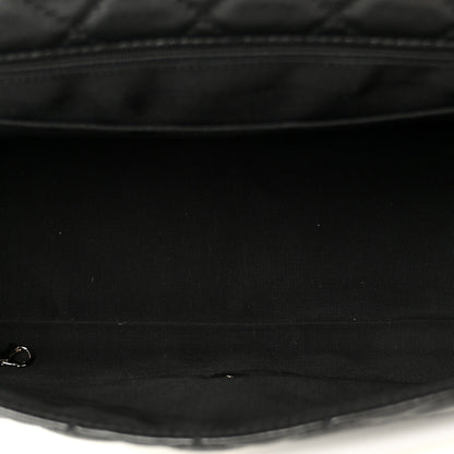 Calfskin Quilted Small XXL Travel Flap Bag Black