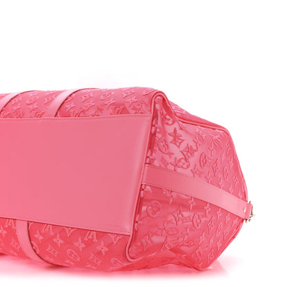 Monogram Fluo See Through Keepall Bandouliere 50 Rose