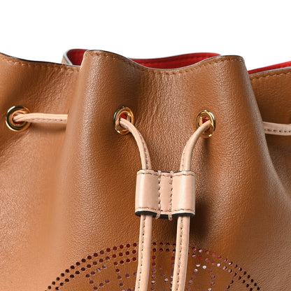 Vitello Grace F is Fendi Stamp Patch Perforated Small Mon Tresor Bucket Bag Nocciola