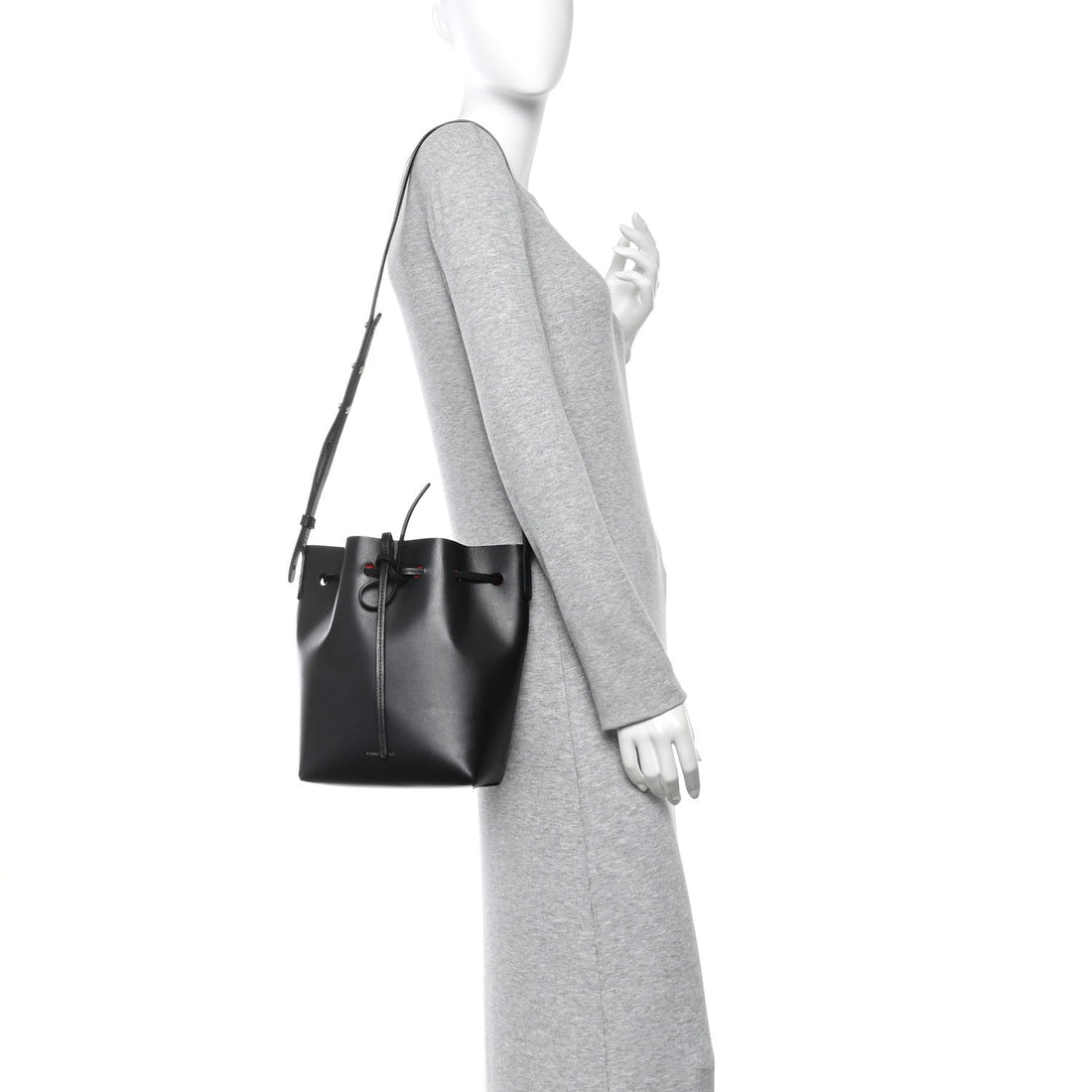 Calfskin Mini Bucket Bag Black Flamma