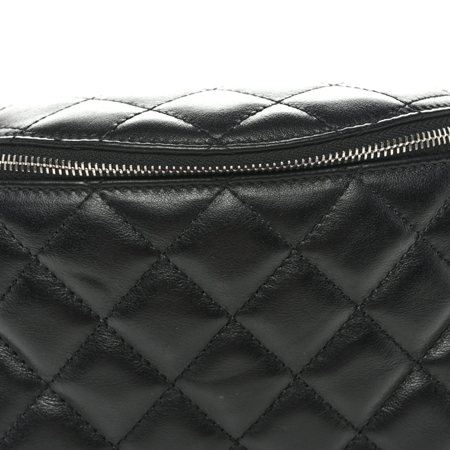 Calfskin Quilted Uniform Waist Belt Bag Black