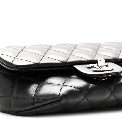 Calfskin Quilted CC Uniform Flap Belt Bag Black