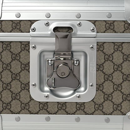 GG Supreme Monogram Aluminum Porter Beauty Case Silver