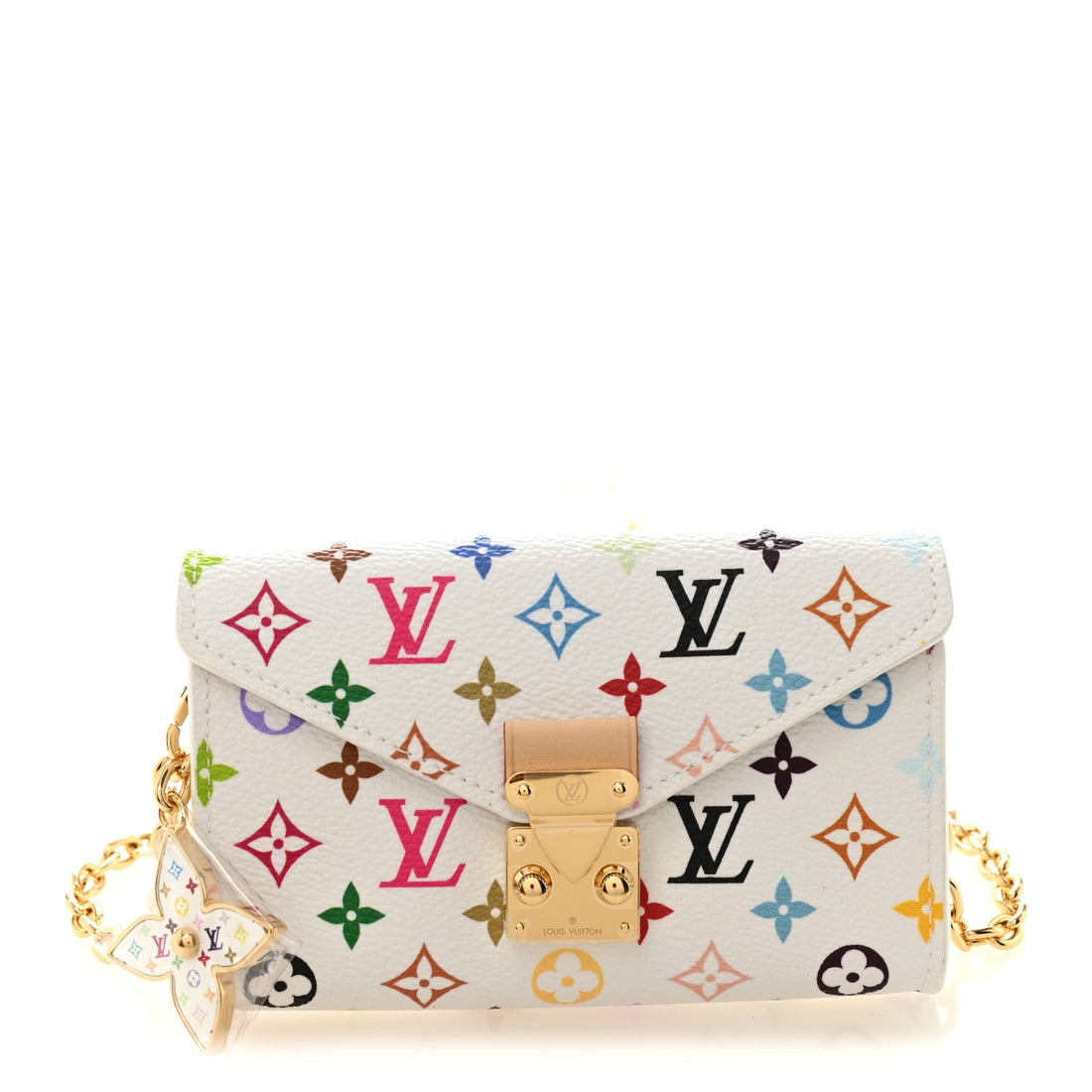 LV X TM Monogram Multicolor Pouch Metis Belt White White