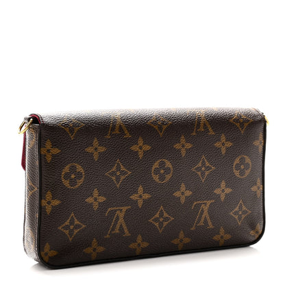 Monogram Pochette Felicie Chain Wallet Fuchsia