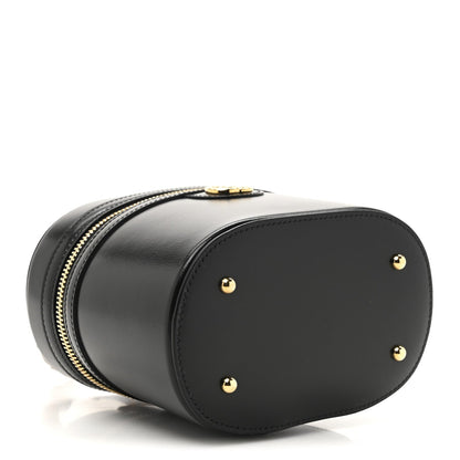 Calfskin Mini Bamboo Top Handle Shoulder Bag Black