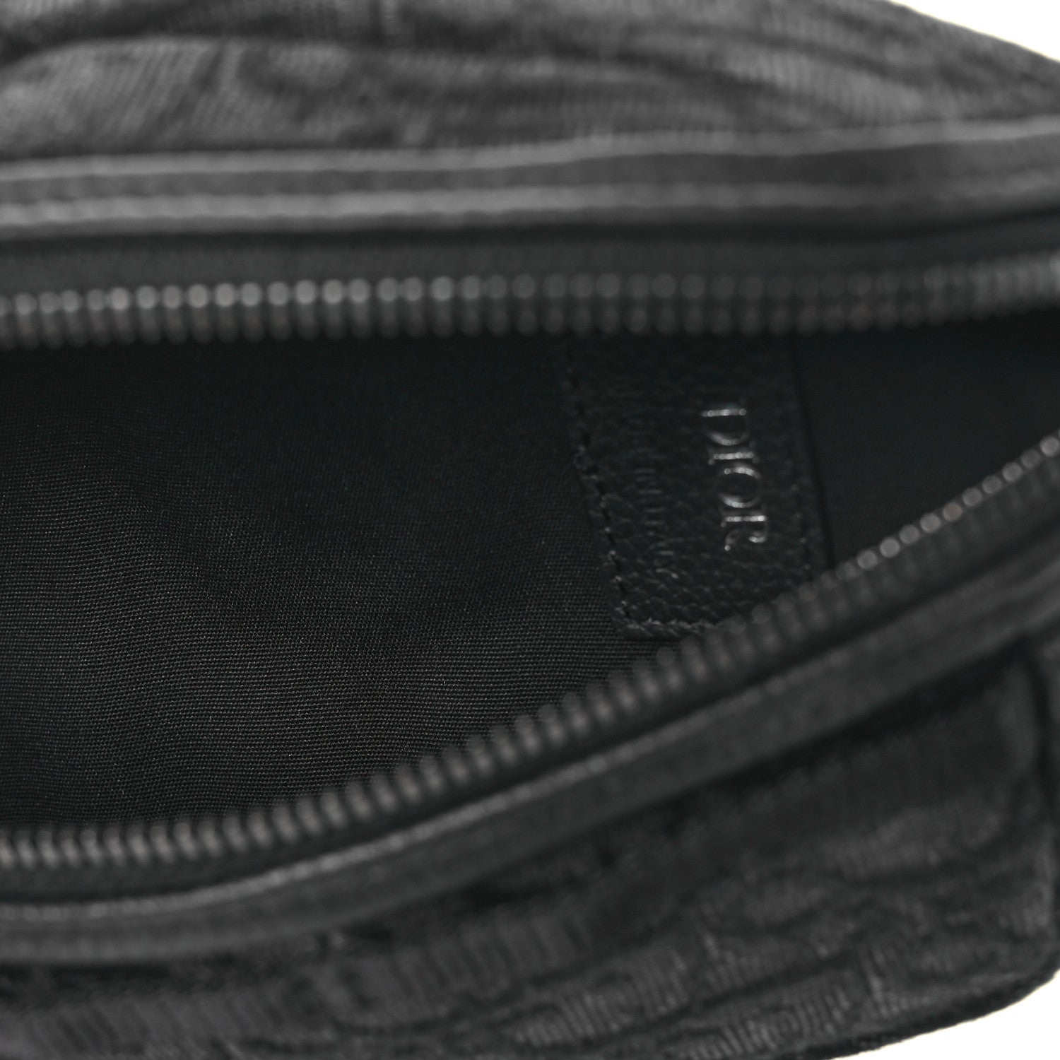 Grained Calfskin Oblique Scarab Sling Bag Black