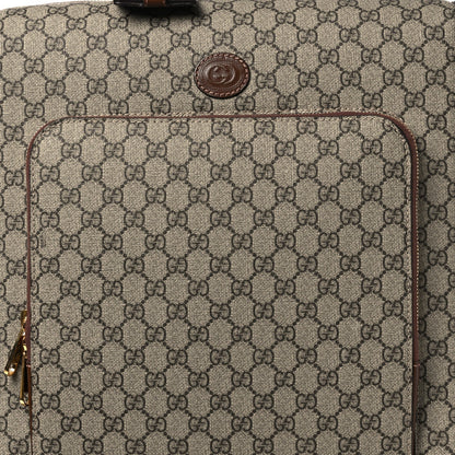 GG Supreme Monogram Azalea Calfskin Retro Interlocking G Small Savoy Cabin Trolley Beige Ebony Brown Sugar