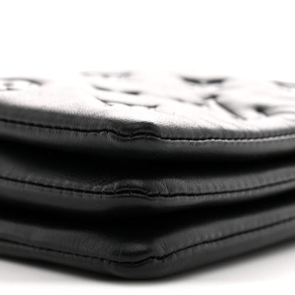 Lambskin Embossed Monogram Coussin Belt Bag Black
