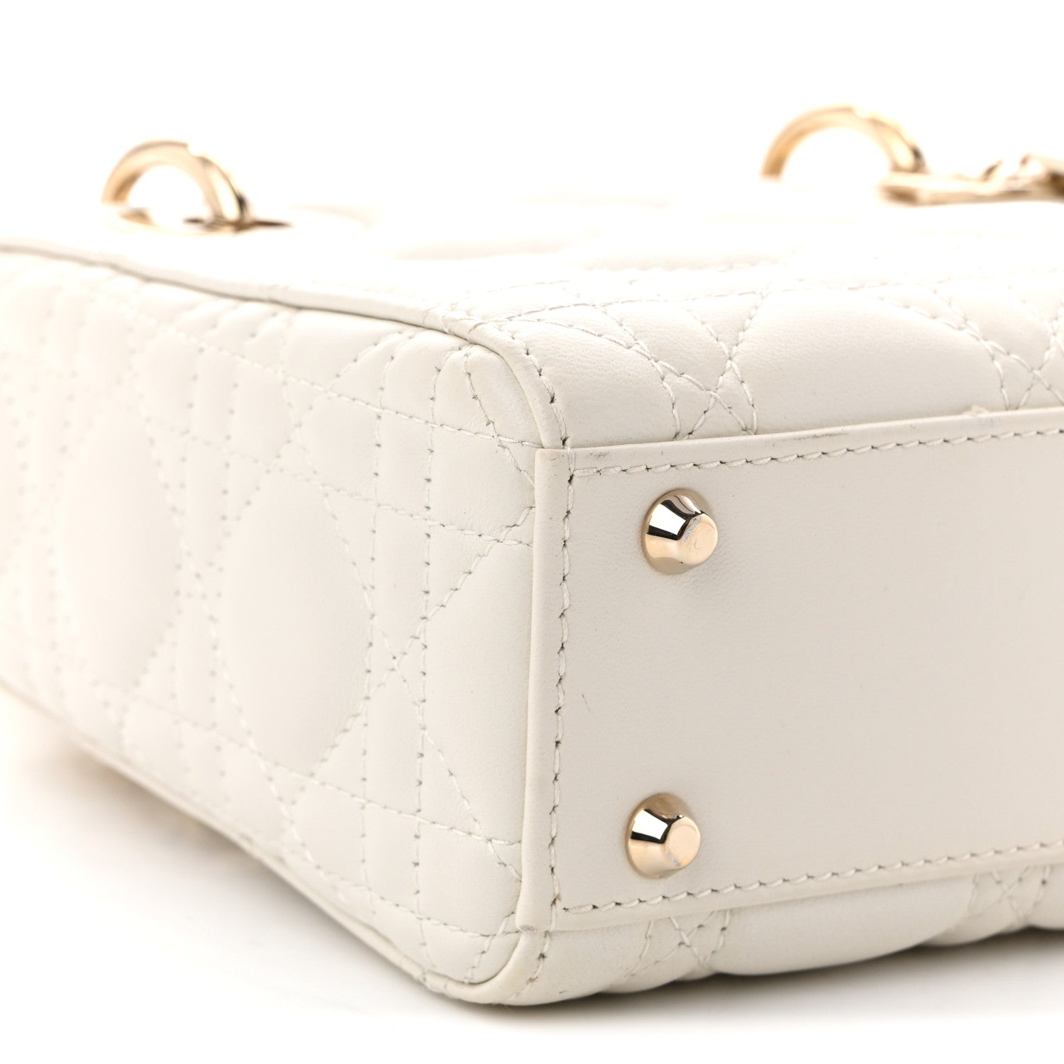 Lambskin Cannage Mini Lady Dior Latte