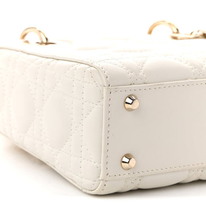Lambskin Cannage Mini Lady Dior Latte