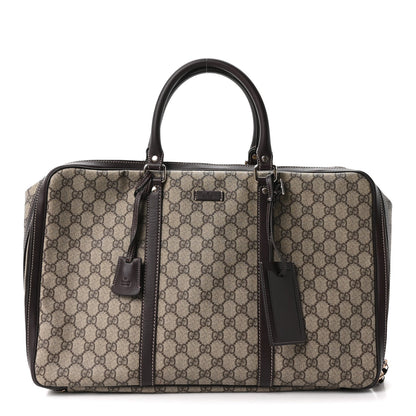 GG Supreme Monogram Medium Double Handle Briefcase Dark Brown