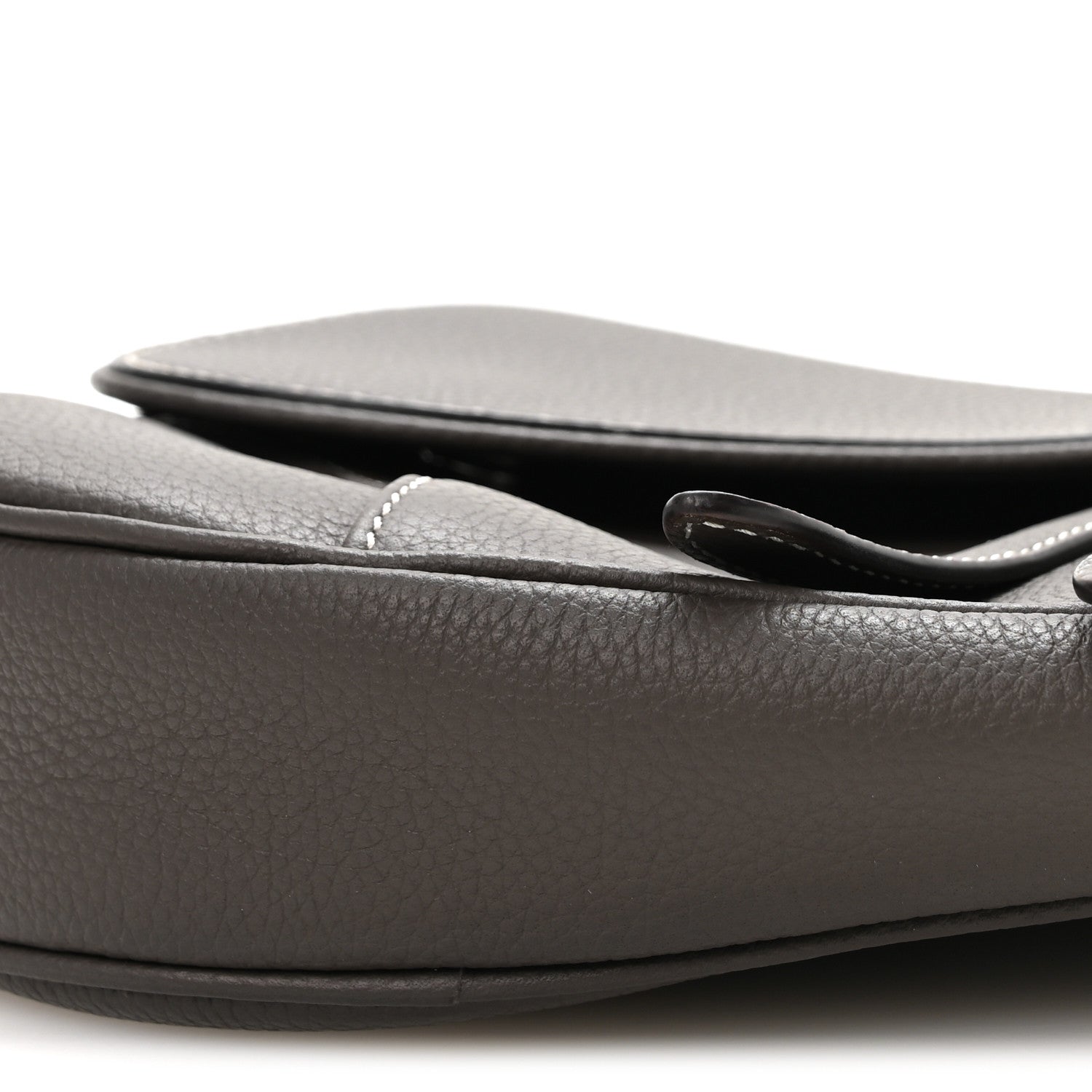 Grained Calfskin Mens Saddle Bag Ebony