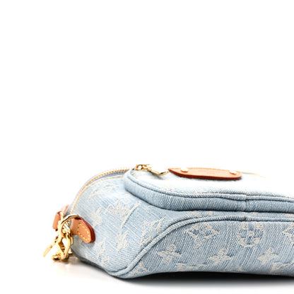 Monogram Denim Mini Bumbag Sky Blue