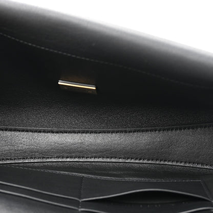 Smooth Calfskin Small Bel Air Clutch On Strap Black
