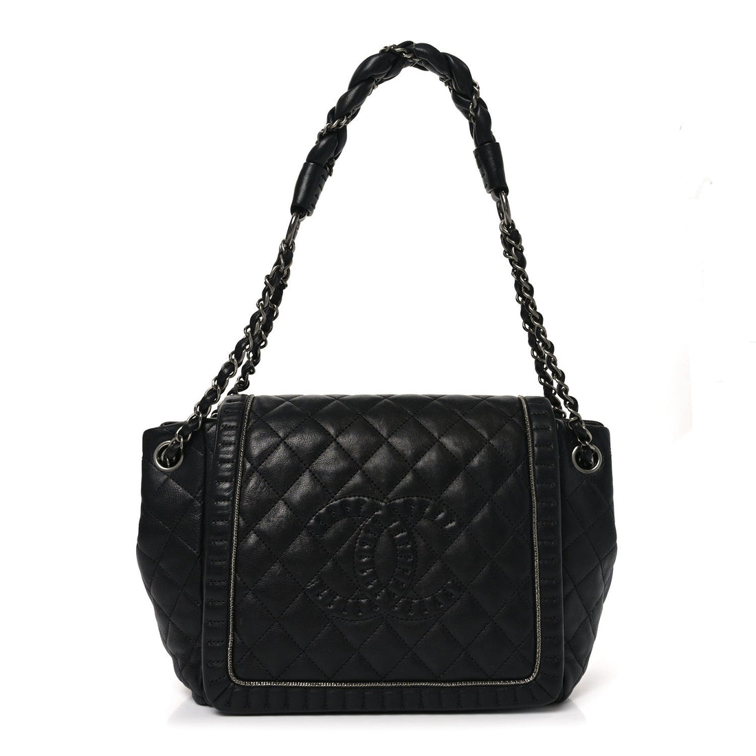 Calfskin Quilted Istanbul Accordion Flap Black