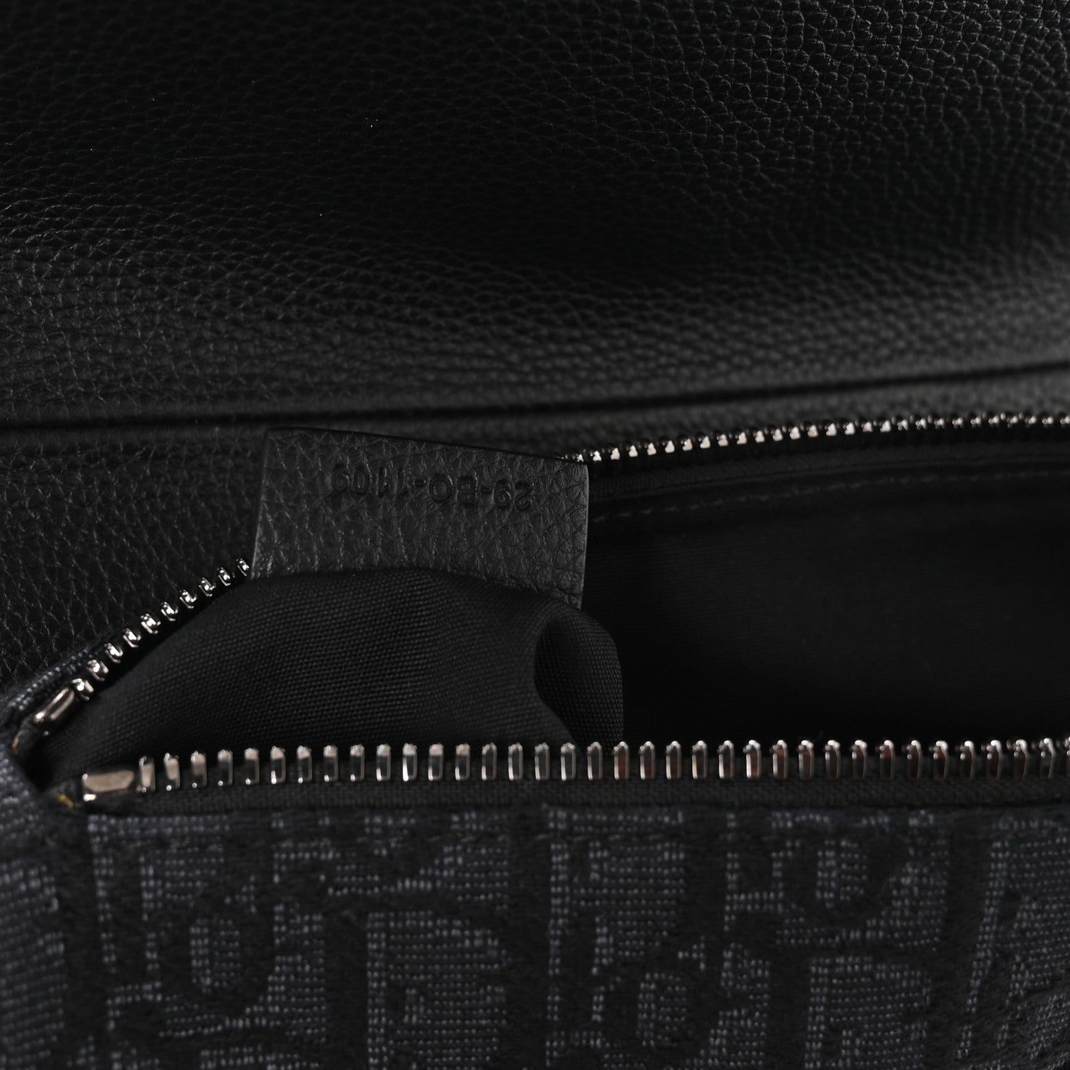 Grained Calfskin Oblique Mens Saddle Bag Black Blue