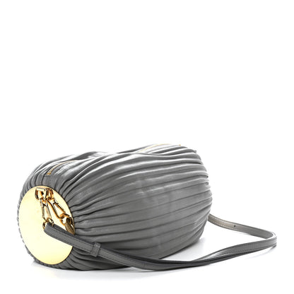 Lambskin Pleated Bracelet Pouch shoulder Bag Asphalt Grey Asphalt Grey