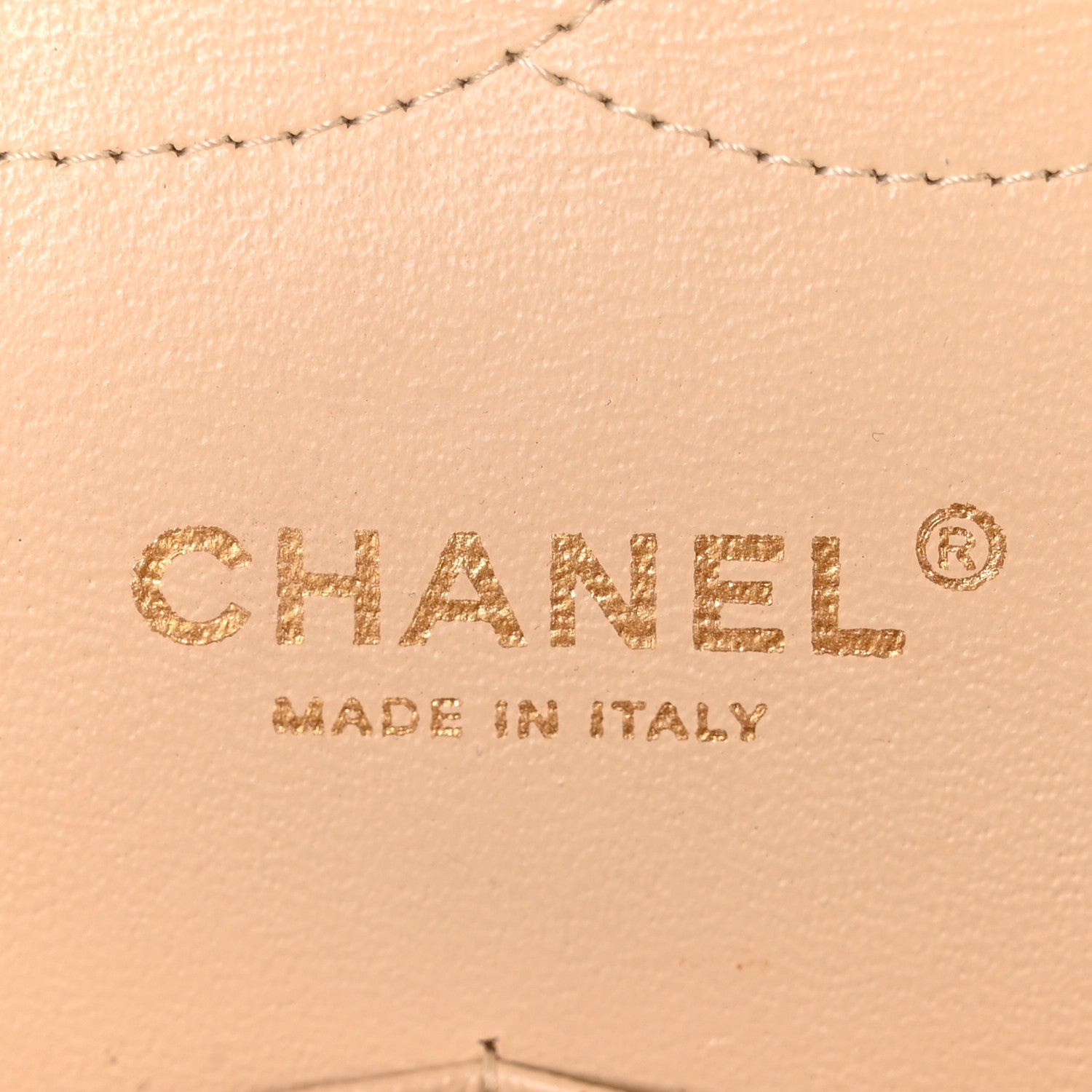Lambskin Quilted Jumbo Double Flap Beige