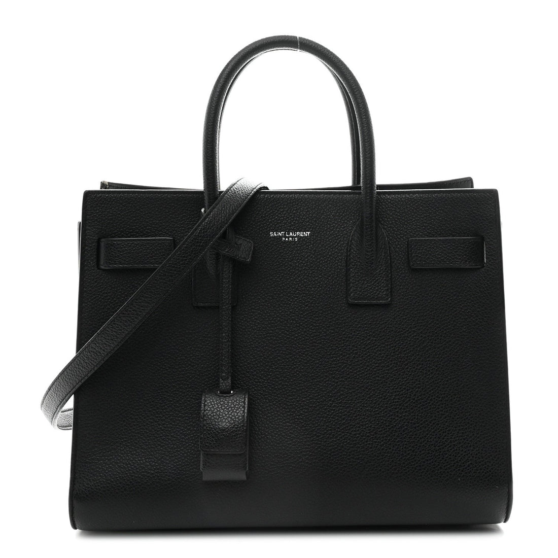 Grained Calfskin Baby Sac De Jour Black