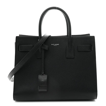 Grained Calfskin Baby Sac De Jour Black