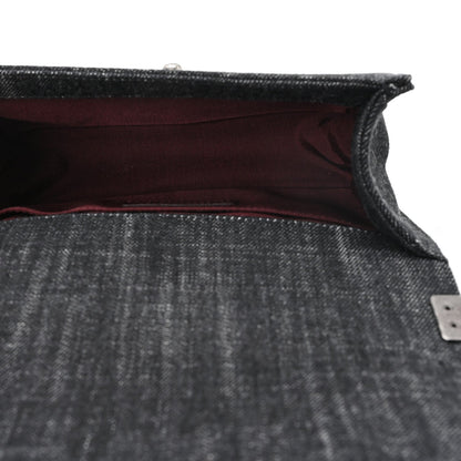Denim Quilted Small Boy Flap Black